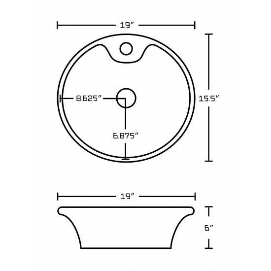 19-in. W Bathroom Vessel Sink Set_AI-34342