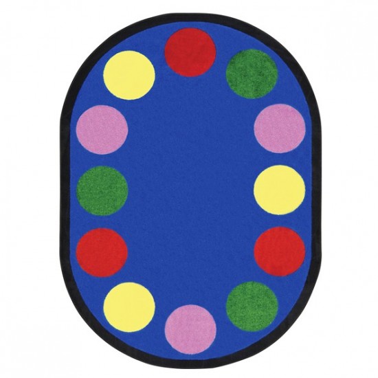 Lots of Dots 5'4" x 7'8" Oval area rug in color Multi