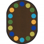 Lots of Dots 7'8" x 10'9" Oval area rug in color Earthtone