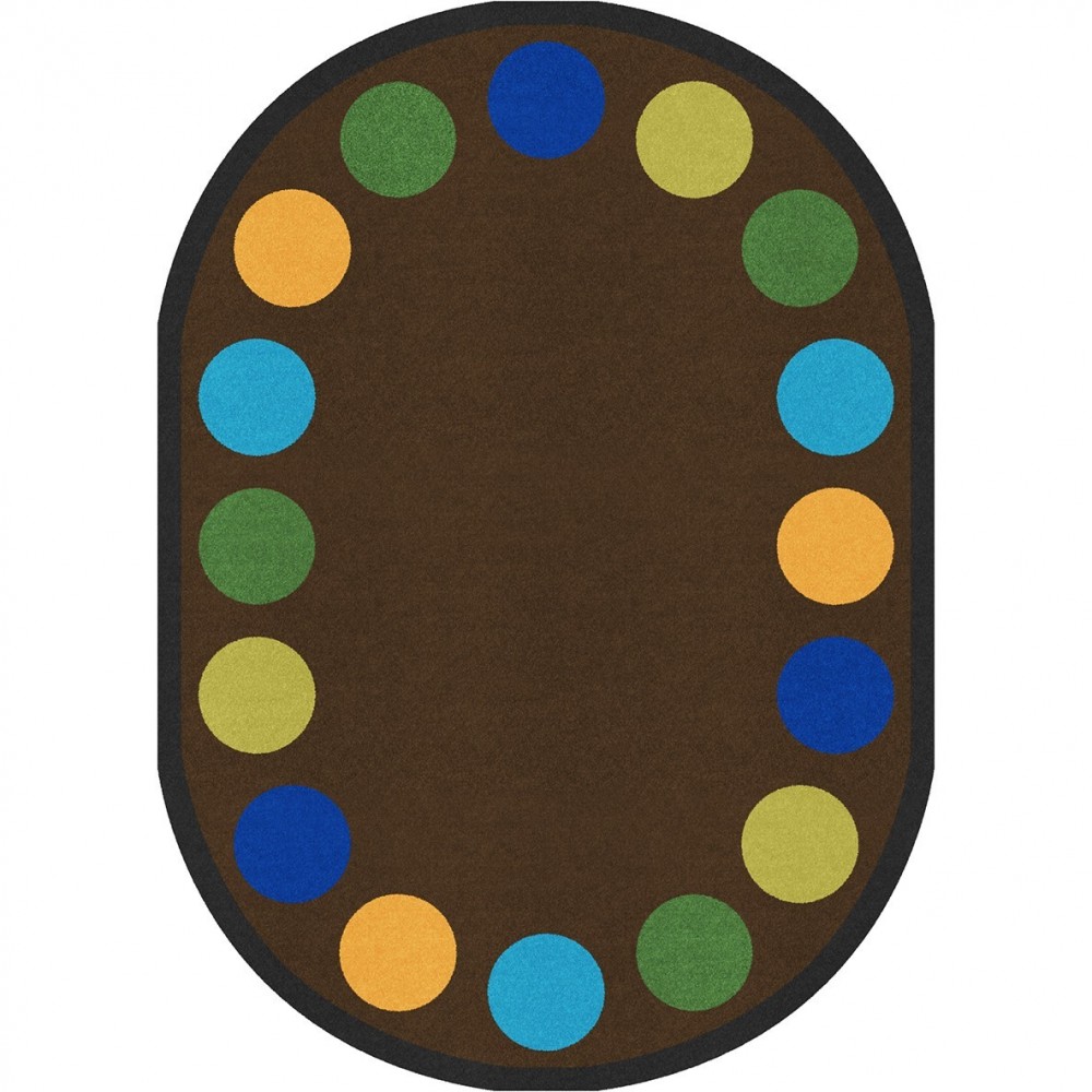 Lots of Dots 7'8" x 10'9" Oval area rug in color Earthtone