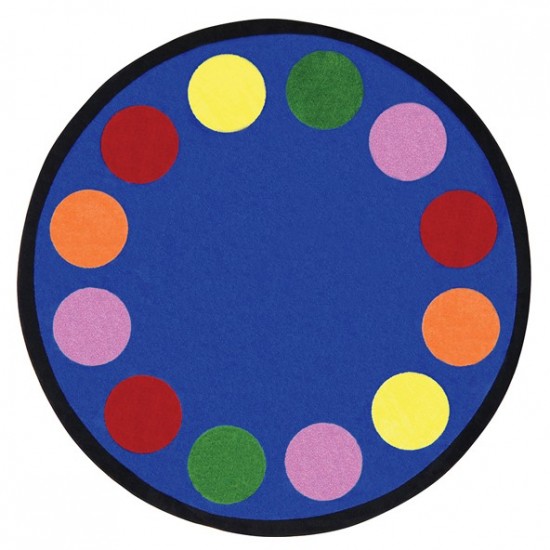 Lots of Dots 7'7" Round area rug in color Multi