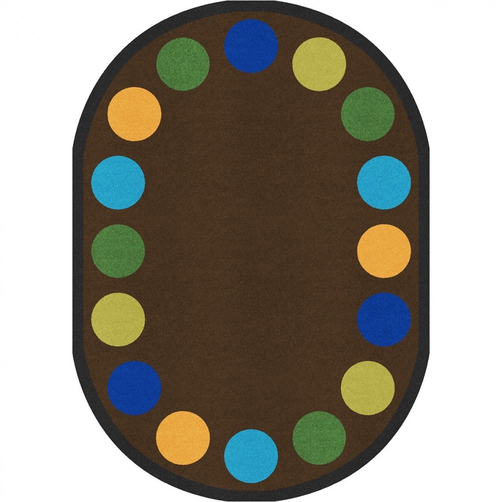Lots of Dots 10'9" x 13'2" Oval area rug in color Earthtone