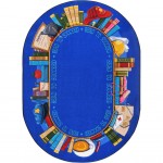 Read to Succeed 5'4" x 7'8" Oval area rug in color Multi