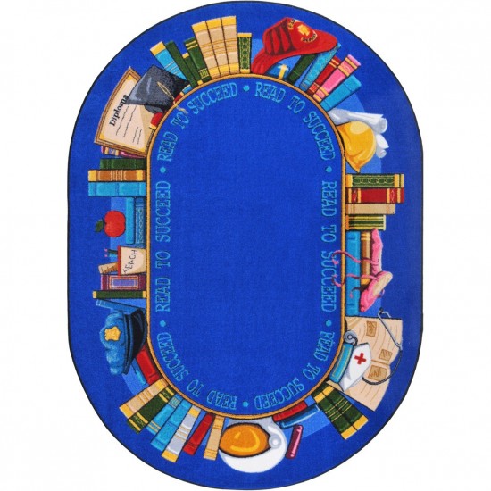 Read to Succeed 10'9" x 13'2" Oval area rug in color Multi