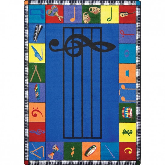 Note Worthy (Preschool) 5'4" x 7'8" area rug in color Multi