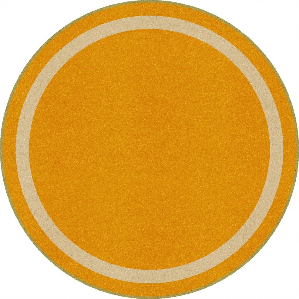 Portrait 7'7" Round area rug in color Goldenrod