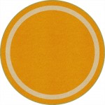 Portrait 5'4" Round area rug in color Goldenrod