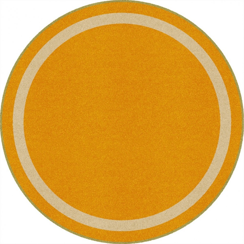 Portrait 5'4" Round area rug in color Goldenrod