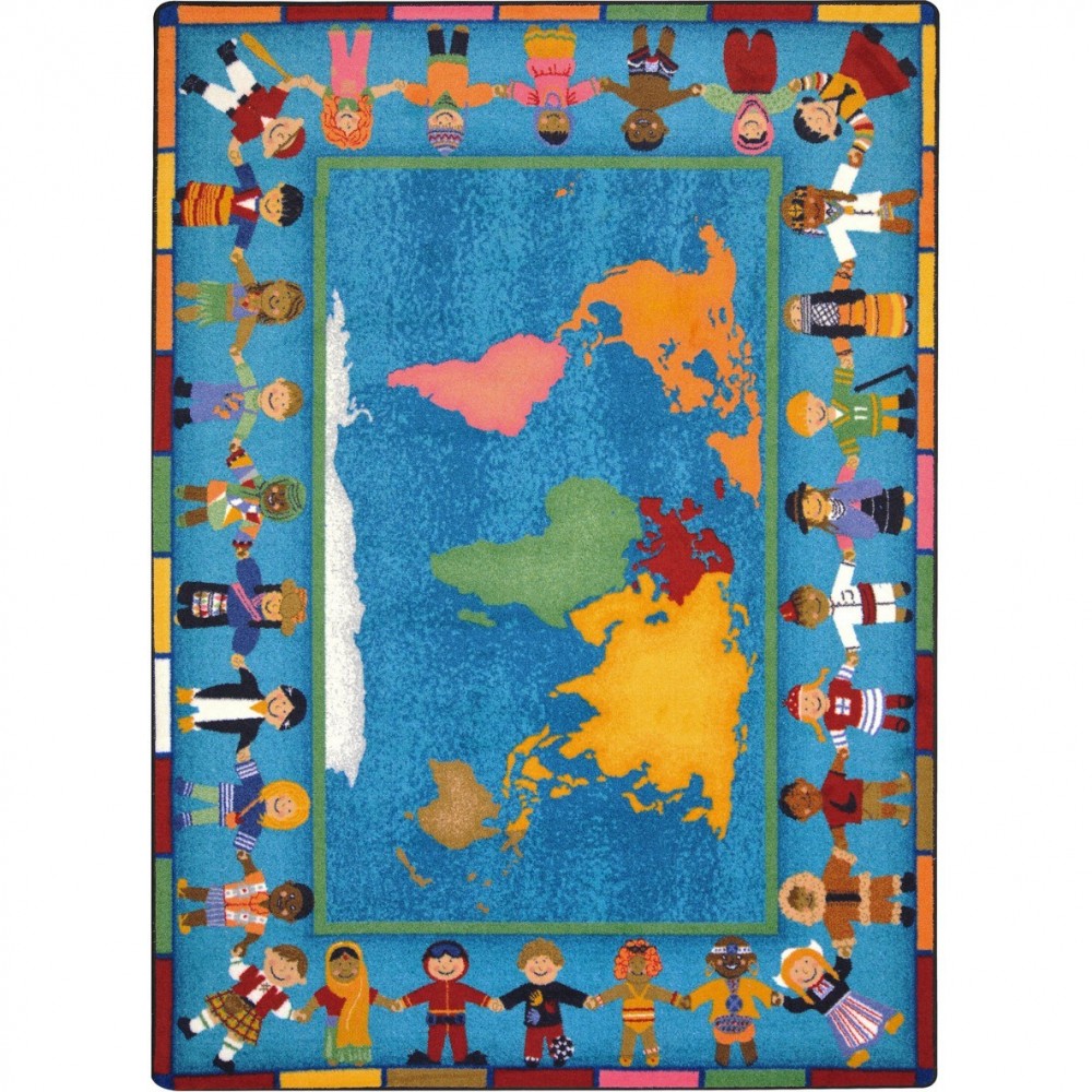 Hands Around the World 5'4" x 7'8" area rug in color Multi