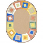 Off Balance 5'4" x 7'8" Oval area rug in color Softs