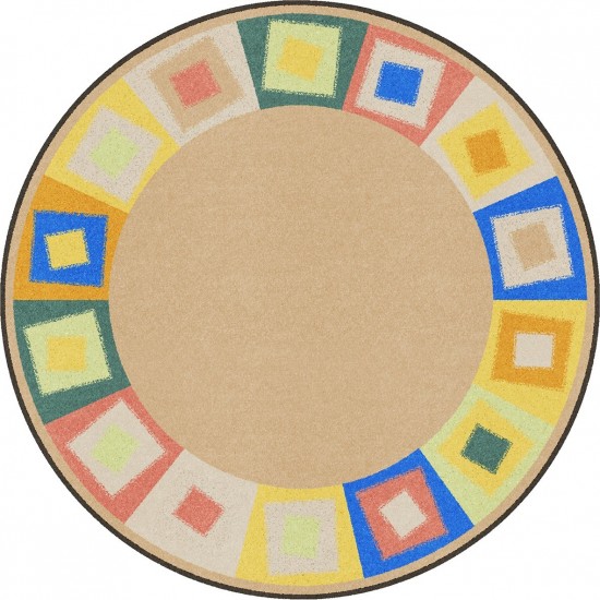 Off Balance 13'2" Round area rug in color Softs