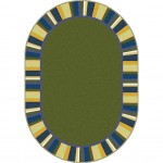 Clean Green 3'10" x 5'4" Oval area rug in color Bold