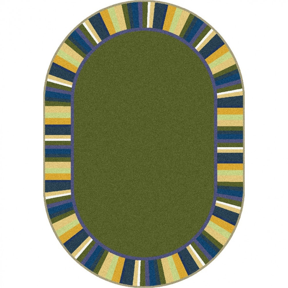 Clean Green 3'10" x 5'4" Oval area rug in color Bold