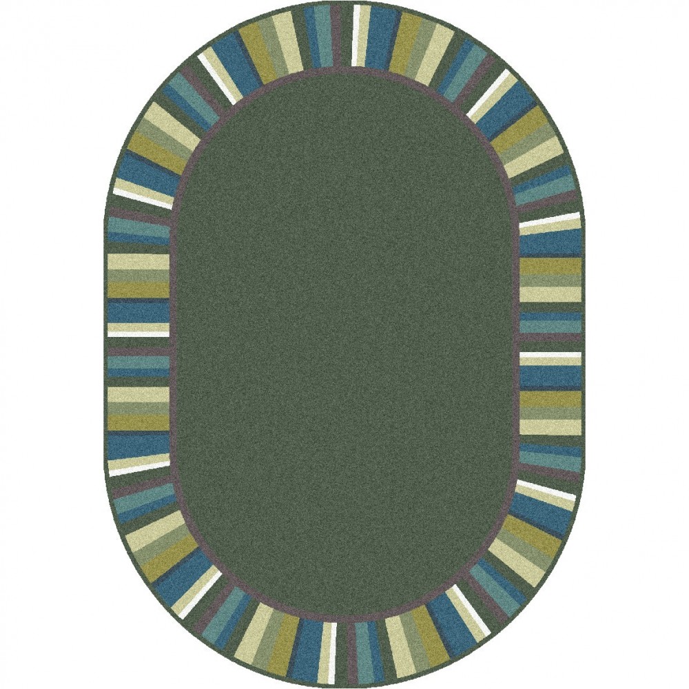 Clean Green 7'8" x 10'9" Oval area rug in color Soft