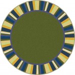 Clean Green 7'7" Round area rug in color Bold