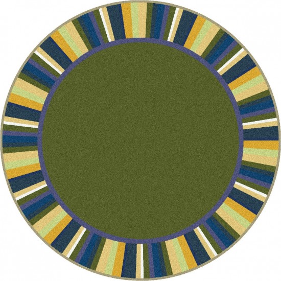 Clean Green 7'7" Round area rug in color Bold