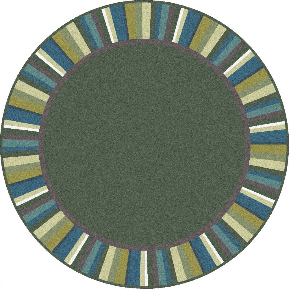 Clean Green 7'7" Round area rug in color Soft