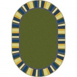 Clean Green 10'9" x 13'2" Oval area rug in color Bold