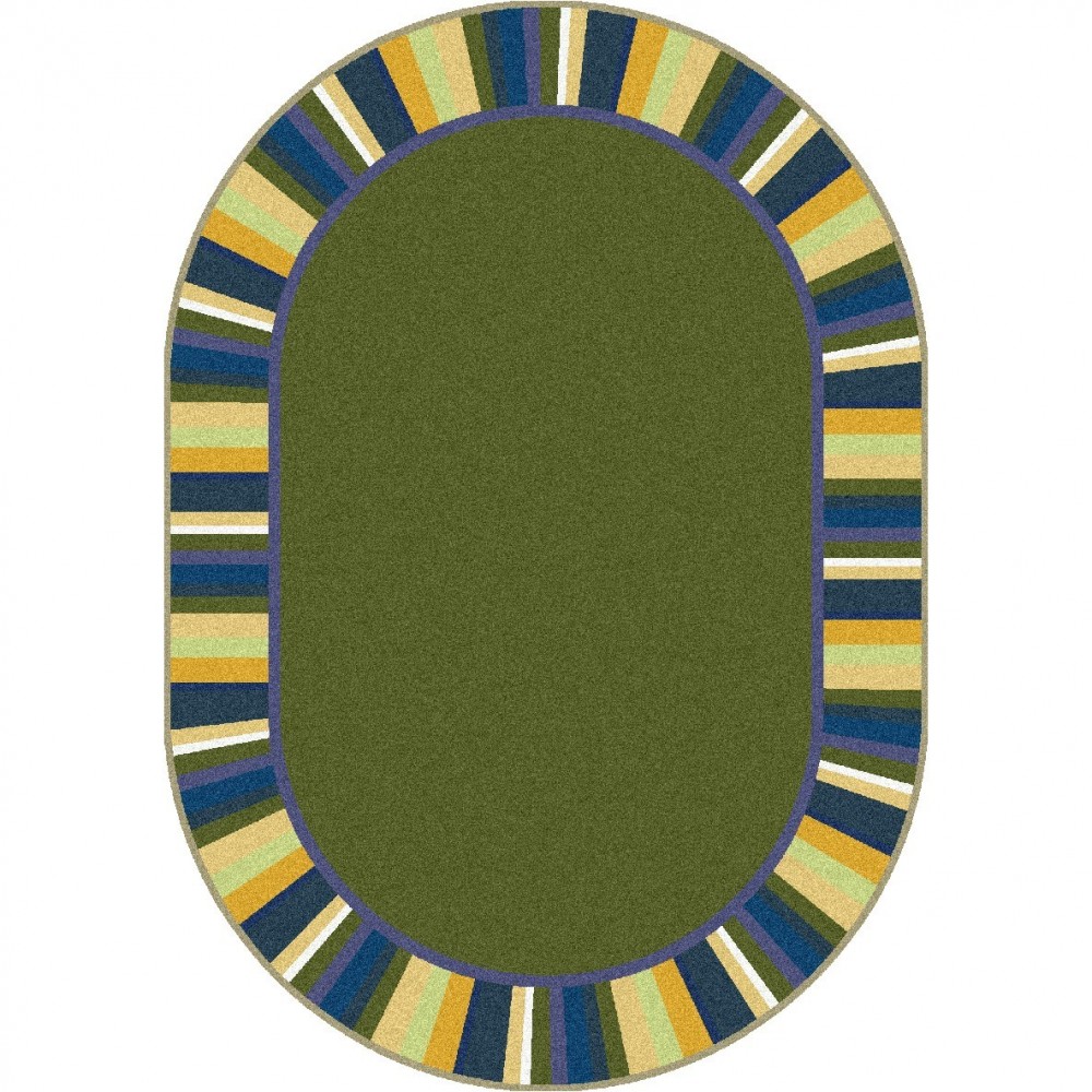 Clean Green 10'9" x 13'2" Oval area rug in color Bold