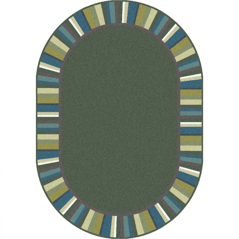 Clean Green 10'9" x 13'2" Oval area rug in color Soft