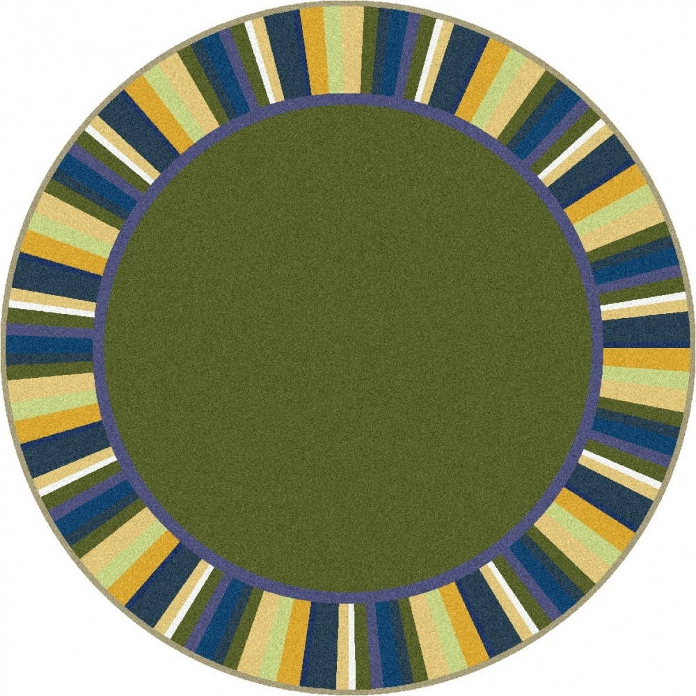 Clean Green 13'2" Round area rug in color Bold