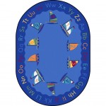 Smooth Sailing 7'8" x 10'9" Oval area rug in color Multi