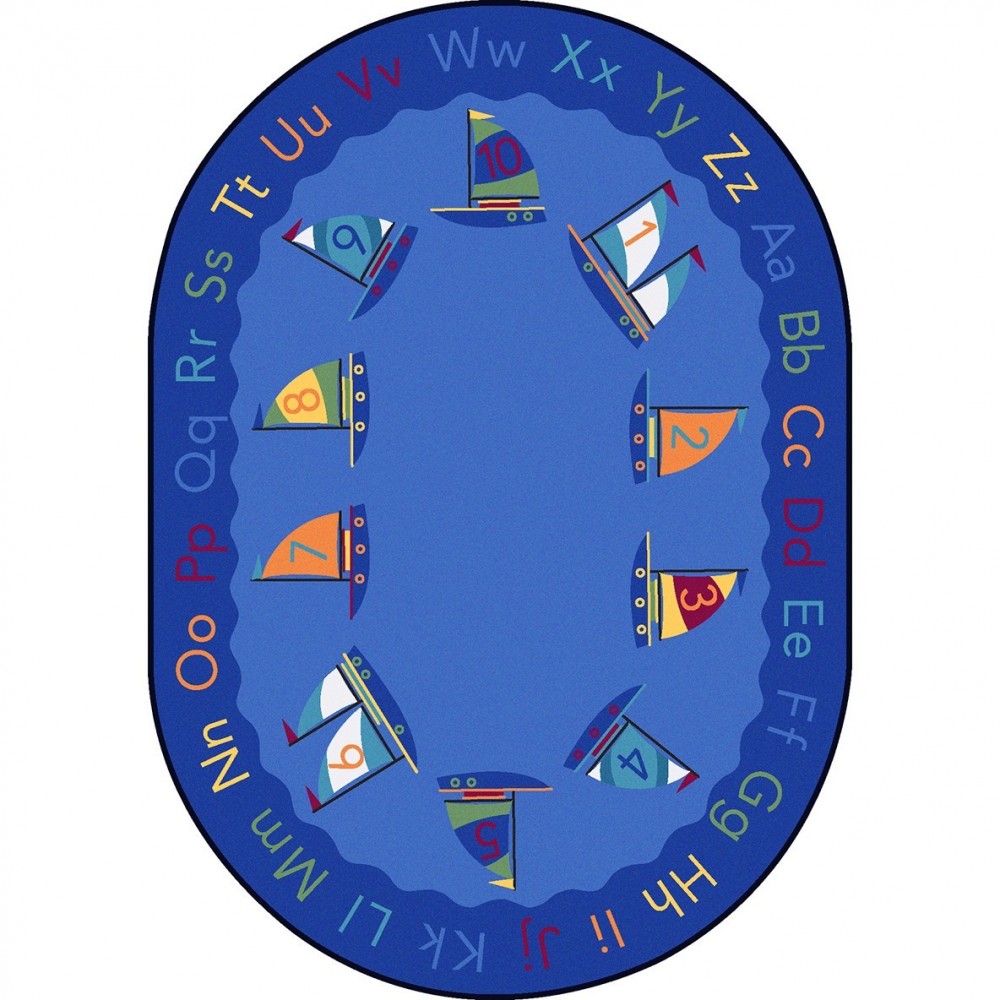 Smooth Sailing 7'8" x 10'9" Oval area rug in color Multi