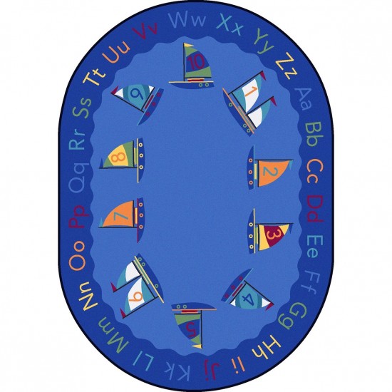 Smooth Sailing 10'9" x 13'2" Oval area rug in color Multi