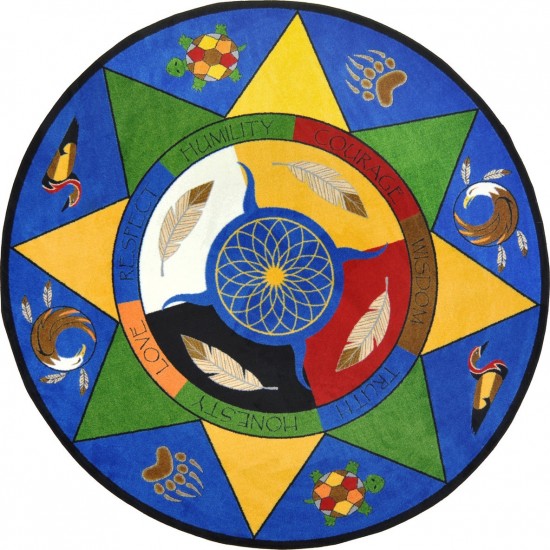 Spirit of Truth 7'7" Round area rug in color Multi