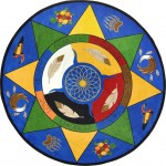 Spirit of Truth 13'2" Round area rug in color Multi