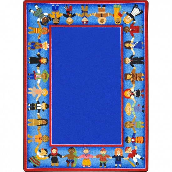 Children of Many Cultures 7'8" x 10'9" area rug in color Multi