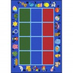 Alphabet Phonics 5'4" x 7'8" area rug in color Blue