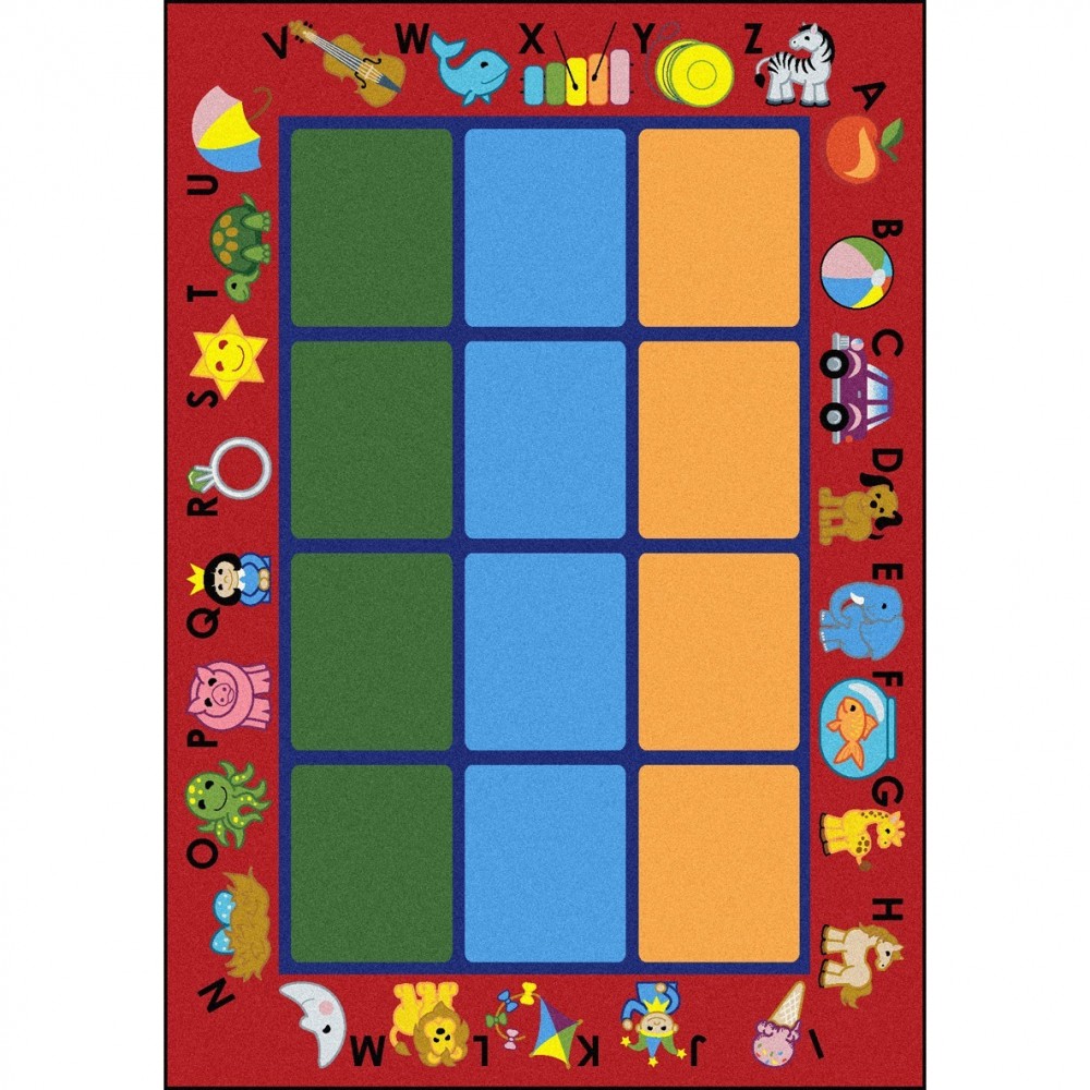 Alphabet Phonics 5'4" x 7'8" area rug in color Red