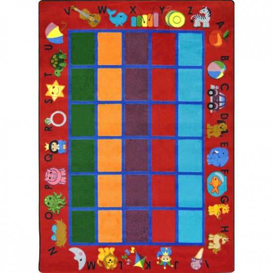 Alphabet Phonics 7'8" x 10'9" area rug in color Red