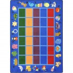 Alphabet Phonics 10'9" x 13'2" area rug in color Blue