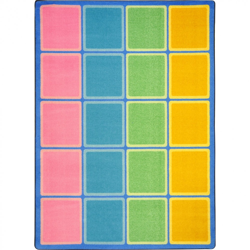 Blocks Abound 5'4" x 7'8" area rug in color Pastel