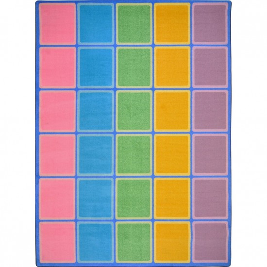 Blocks Abound 7'8" x 10'9" area rug in color Pastel