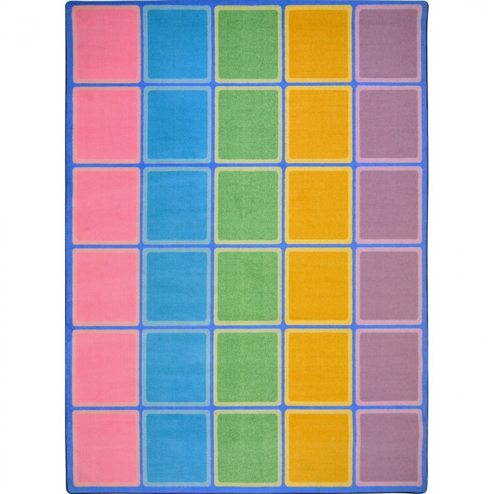 Blocks Abound 7'8" x 10'9" area rug in color Pastel