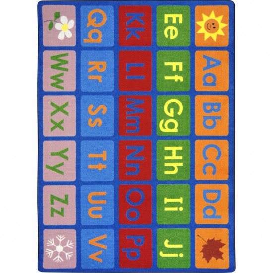 Any Day Alphabet 5'4" x 7'8" area rug in color Multi