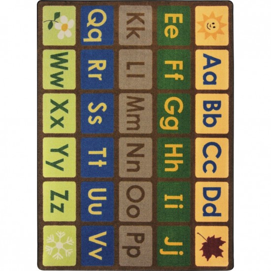 Any Day Alphabet 5'4" x 7'8" area rug in color Earthtone