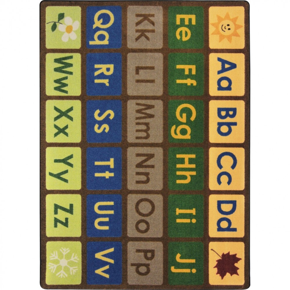 Any Day Alphabet 5'4" x 7'8" area rug in color Earthtone
