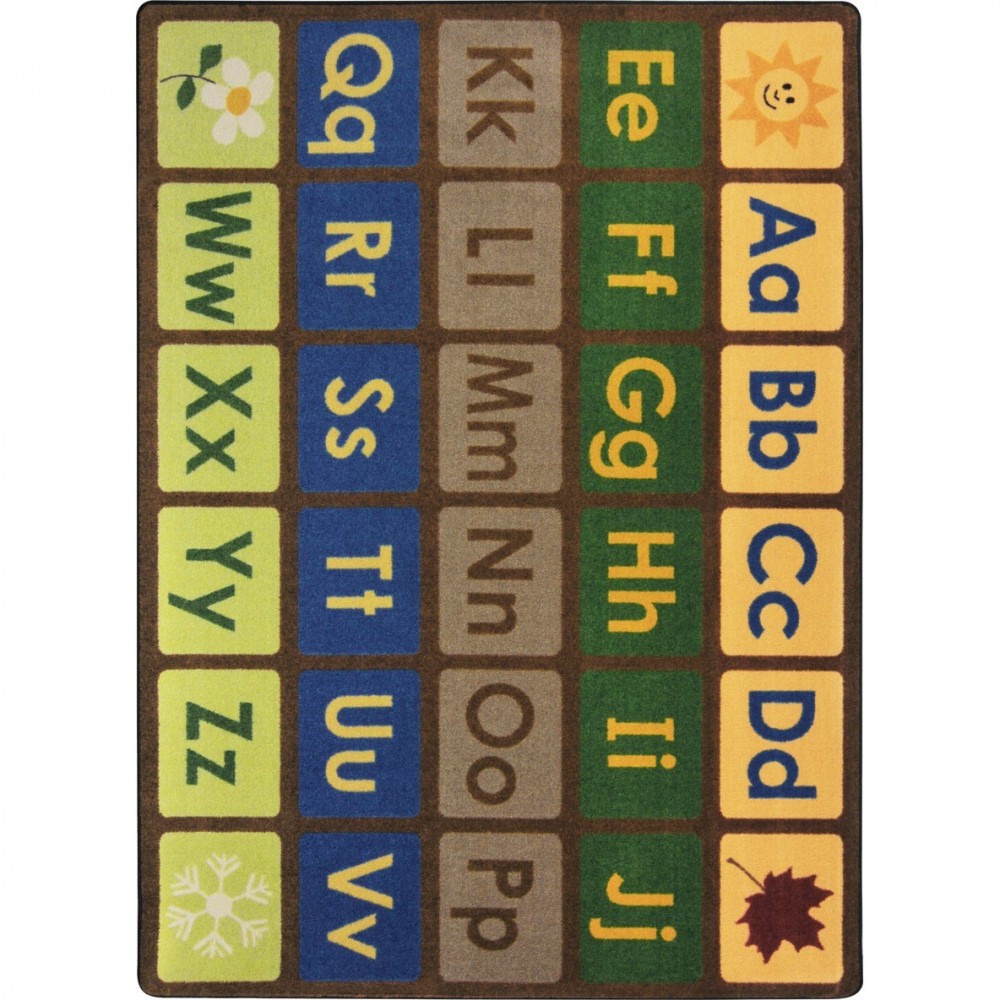 Any Day Alphabet 7'8" x 10'9" area rug in color Earthtone