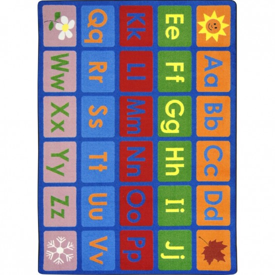 Any Day Alphabet 10'9" x 13'2" area rug in color Multi