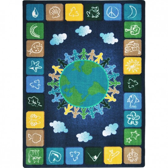 One World 5'4" x 7'8" area rug in color Neutrals