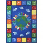 One World 5'4" x 7'8" area rug in color Primary