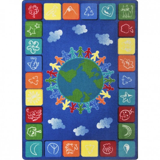 One World 5'4" x 7'8" area rug in color Primary