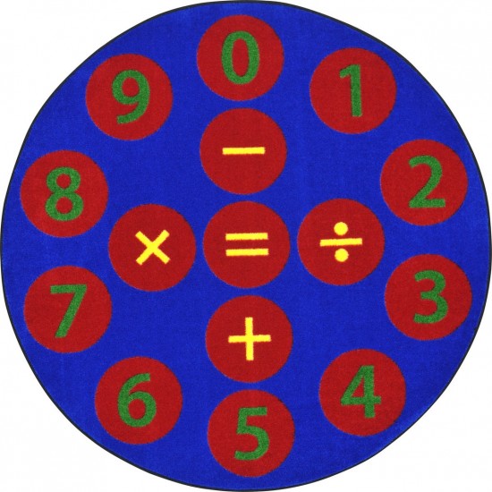 Number Jumpers 5'4" Round area rug in color Multi