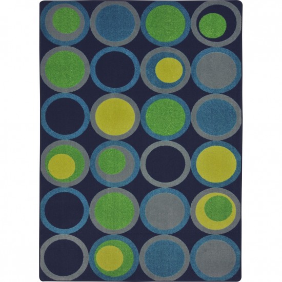 Circle Back 10'9" x 13'2" area rug in color Navy