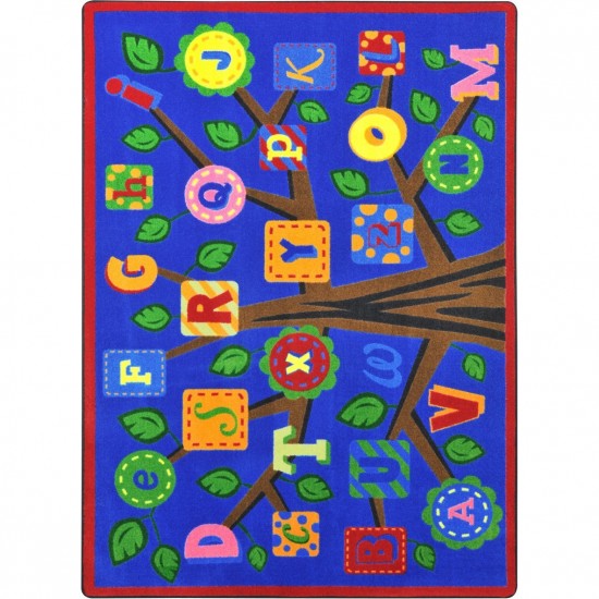 Alphabet Leaves 5'4" x 7'8" area rug in color Bold