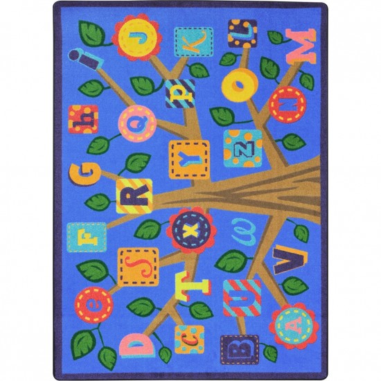 Alphabet Leaves 5'4" x 7'8" area rug in color Soft